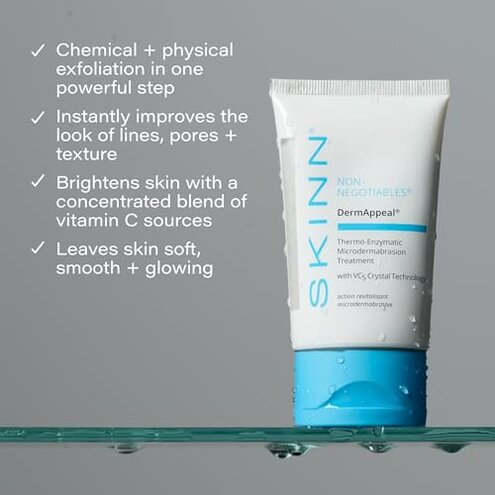 SKINN DermAppeal&reg; Microdermabrasion Treatment for Smoother, Brighter, and Clearer Skin, 2oz - Exfoliating Facial Scrub Removes Dead Skin and Smooths Wrinkles and Fine Lines for Flawless, Glowing Skin