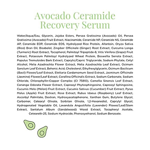 Glow Recipe Avocado Ceramide Serum - Soothing, Hydrating Face Serum for Women & Men, Redness Relief & Skin Barrier Repair - Lightweight, Milky Korean Skincare for Dry, Sensitive Skin (30 ml)