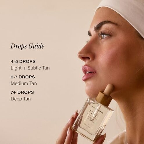 + Lux Unfiltered N&deg;12 Face Tanning Drops - Non-Comedogenic Bronzing Drops for Face with Hyaluronic Acid, Vitamin E, & Passionfruit Oil - Fragrance Free, Cruelty Free, & Vegan Self Tanner