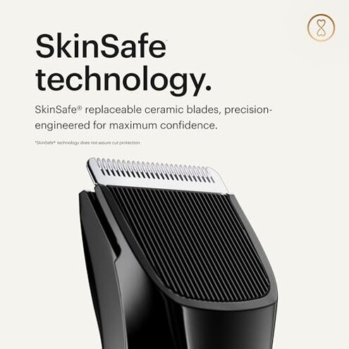 MANSCAPED&reg; The Lawn Mower&reg; 4.0, Electric Groin Hair Trimmer, Replaceable SkinSafe&reg; Ceramic Blade Heads, Waterproof Wet/Dry Clippers, Rechargeable, Wireless Charging, Male Hygiene Grooming Razor