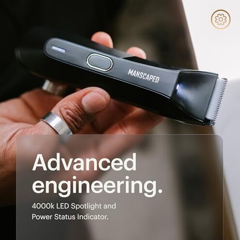 MANSCAPED&reg; The Lawn Mower&reg; 4.0, Electric Groin Hair Trimmer, Replaceable SkinSafe&reg; Ceramic Blade Heads, Waterproof Wet/Dry Clippers, Rechargeable, Wireless Charging, Male Hygiene Grooming Razor