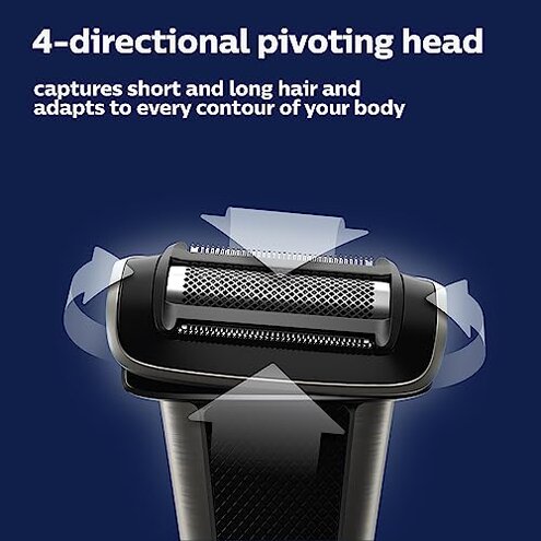 Norelco Philips OneBlade Pro 360 Face + Body, Electric Shaver, Beard Trimmer and Body Groomer, with 360 Blade Technology, 14-Length Precision Comb, Body Kit, Soft Pouch, Model QP6542/70