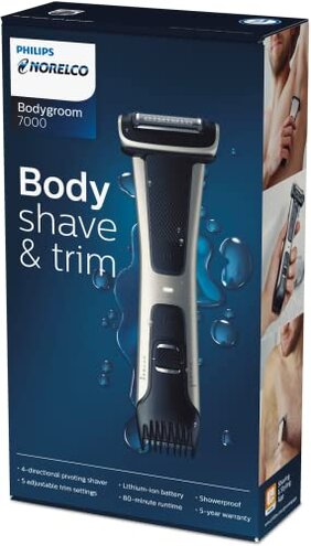 Norelco Philips OneBlade Pro 360 Face + Body, Electric Shaver, Beard Trimmer and Body Groomer, with 360 Blade Technology, 14-Length Precision Comb, Body Kit, Soft Pouch, Model QP6542/70