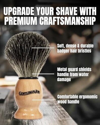 Gentleman Jon Deluxe Vintage Shaving Kit for Men - Men's Shaving Set Gifts, Compact Design, Includes Safety Razor and Brush Stand, Brush, Potassium Alum Block, Soap, Stainless Bowl, Stand & Dopp Kit