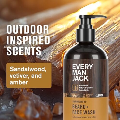 Every Man Jack Beard Essentials Gift Set for Men &ndash; Complete Routine with 5 Full-Size Products &ndash; Sandalwood Scent - Beard & Face Wash, Lotion, Oil, Butter & Comb