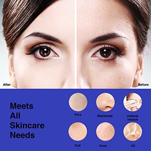 N&aring;graCoola CLIE Facial Cleansing Brush, Waterproof and Rechargeable Face Scrub Brush for Men & Women, Cleansing, Exfoliating and Massaging, Electric Face Scrubber - Blue