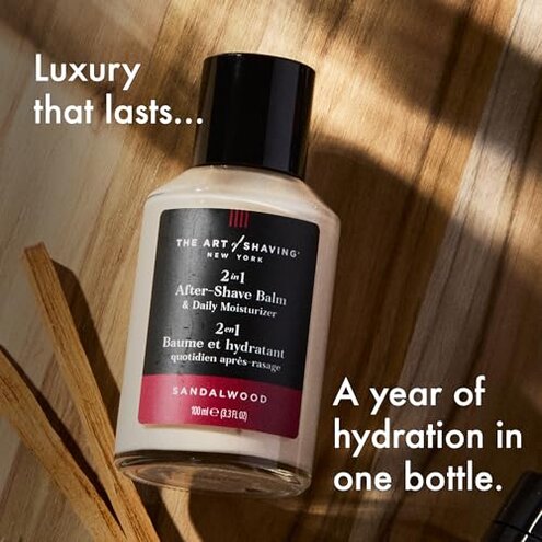 The Art of Shaving After-Shave Balm for Men - Face Moisturizer, Clinically Tested for Sensitive Skin, Sandalwood, 3.3 Fl Oz (Pack of 1)