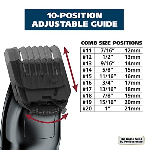 Wahl USA Rechargeable Lithium Ion All in One Beard Trimmer for Men with Detail and Ear & Nose Hair Trimmer Attachment – Model 9854-600B