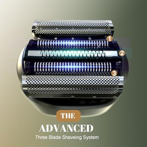 Tulzim Electric Foil Shaver for Men: Portable Electric Razor for Beard/Face - 3 Floating Blade LED Display USB-C Fast Rechargeable - IPX7 Waterproof for Travel & Home - Carbon Gray