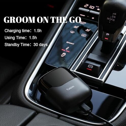 Tulzim Electric Foil Shaver for Men: Portable Electric Razor for Beard/Face - 3 Floating Blade LED Display USB-C Fast Rechargeable - IPX7 Waterproof for Travel & Home - Carbon Gray