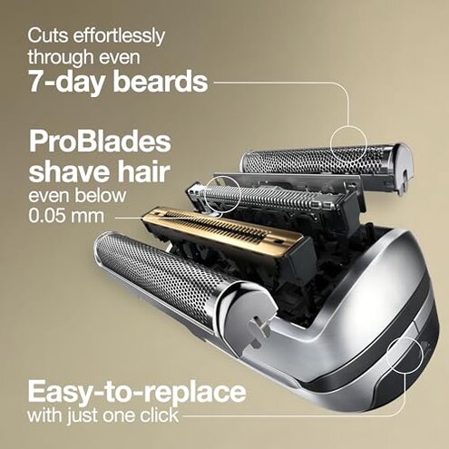 Braun Electric Shaver Head Replacement Part 94M, Compatible with Series 9 Pro and Series 9 Electric Razors for Men, Silver