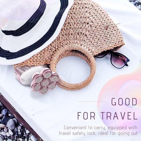 Electric Razors for Women Legs: 5-in-1 Rechargeable Body Shaver, 7D Wet & Dry Bikini Trimmer, IPX7 Waterproof Lady Hair Remover for Face Underarms Pubic, Rose Pink