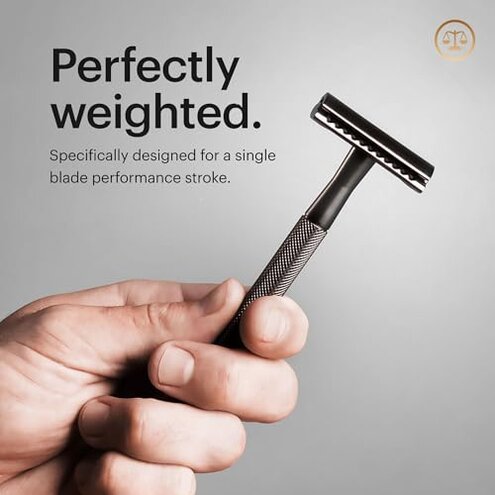 MANSCAPED&reg; The Plow&reg; 2.0 Premium Single Blade Double-Edged Safety Face Razor for Men
