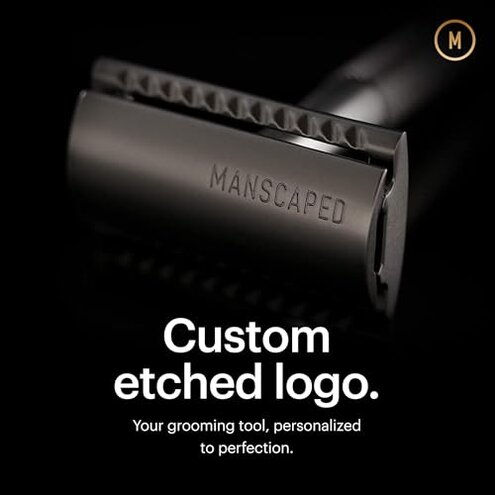 MANSCAPED&reg; The Plow&reg; 2.0 Premium Single Blade Double-Edged Safety Face Razor for Men