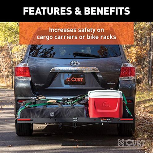 CURT 53201 Auxiliary Automotive LED Light Strips for Hitch Cargo Carrier, Bike Rack, 2-Pack