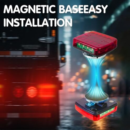 Fusionara Wireless Trailer Lights Magnetic, 12v, IP76 Waterproof, Magnetic Wireless Tail Lights Kit for Trailer, Easy to Install, Led Rear for Truck, Flatbed, Camion, Semi, Rv (1)