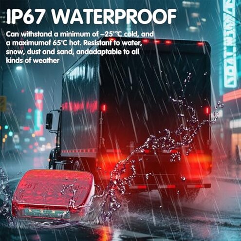 Fusionara Wireless Trailer Lights Magnetic, 12v, IP76 Waterproof, Magnetic Wireless Tail Lights Kit for Trailer, Easy to Install, Led Rear for Truck, Flatbed, Camion, Semi, Rv (1)