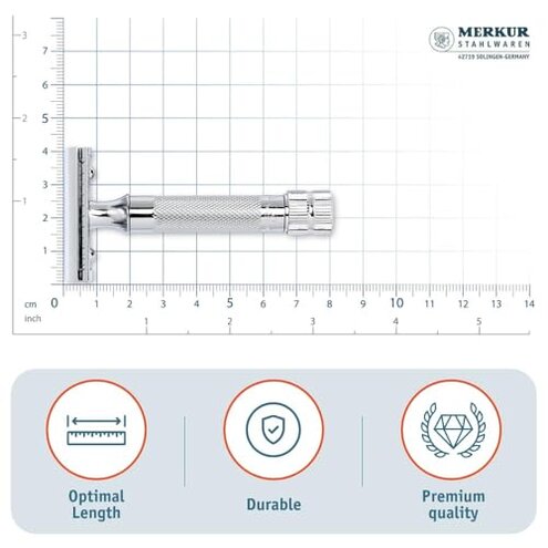 Merkur Mk34c Double Edge Razor with Heavy Duty Short Handle