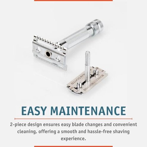 Merkur Mk34c Double Edge Razor with Heavy Duty Short Handle