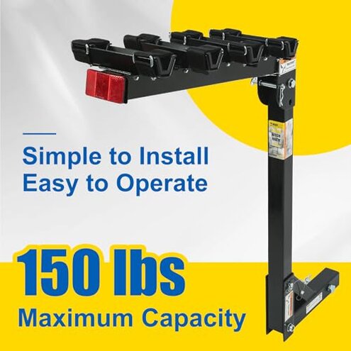 MaxxHaul 70210 Hitch Mount Bike Rack 4-Bike Rack, Black For Cars Trucks SUV's Minivans, Large