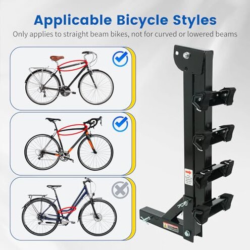 MaxxHaul 70210 Hitch Mount Bike Rack 4-Bike Rack, Black For Cars Trucks SUV's Minivans, Large