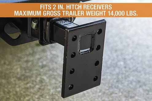 Buyers Products PM87 Pintle Hook Mount – 3 Position Adjustable Trailer Hitch Receiver for 2 Inch Trucks, 14,000 lb MGTW – Heavy-Duty Tow Hitch, 2,800 MVL Rated, 9"