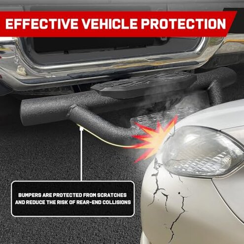 OTHOWE Double Layer Tow Hitch Step for 2" Hitch Receiver, Carbon Steel with Dual-Stage Black Powder Anti-Slip Trailer Hitch Step Universal Fit for Trucks SUV Car Van