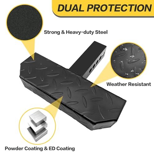 KAYCENTOP Universal Hitch Step 2 Inch Receiver, Anti Slip Tow Bumper Step Guard, Black Tow HitchSteps for Pickup Truck Car SUV with Pin, Weight Capacity 600 LBS