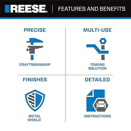 Reese Towpower 30137 Elite Series Gooseneck Hitch Head Accessory, Kit, Gooseneck Hitch Ball, Storage Bag, Safety Chains, Hole Cover