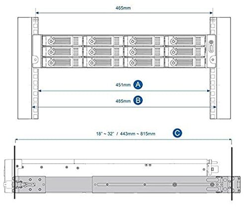 Qnap Rail-b02 Mounting Rail Kit For Network Storage System