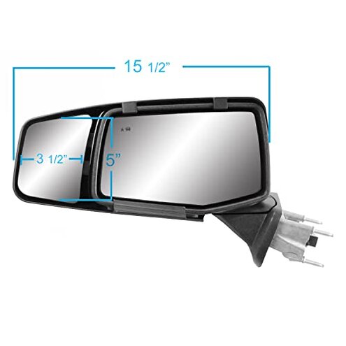 K SOURCE Snap & Zap 80930 Custom Fit Towing Mirror for 2019-2024 Silverado 1500, Sierra 1500, Patented