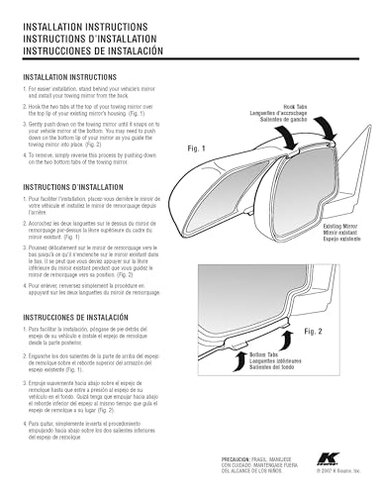 K SOURCE Snap & Zap 80930 Custom Fit Towing Mirror for 2019-2024 Silverado 1500, Sierra 1500, Patented