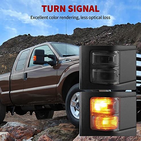 YITAMOTOR Tow Mirrors Compatible with 1999-2016 Ford F250 F350 F450 F550 Super Duty, 2001-2005 Ford Excursion Maually Adjustable Pair Set