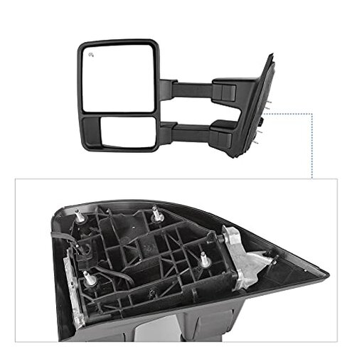YITAMOTOR Tow Mirrors Compatible with 1999-2016 Ford F250 F350 F450 F550 Super Duty, 2001-2005 Ford Excursion Maually Adjustable Pair Set