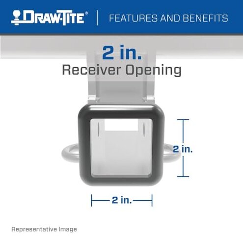 Draw-Tite 75791 Class 4 Trailer Hitch, 2 Inch Square Receiver, Black, Compatible with 2016-2023 Toyota Hilux