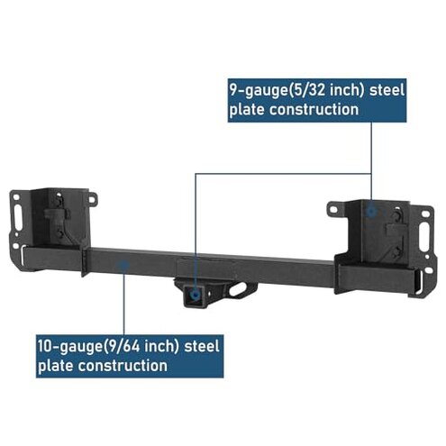 u-Box F150 Class 3 Trailer Hitch, 2-Inch Square Receiver Opening Trailer Tube Towing Tongue Compatible with 2015-2025 Ford F-150