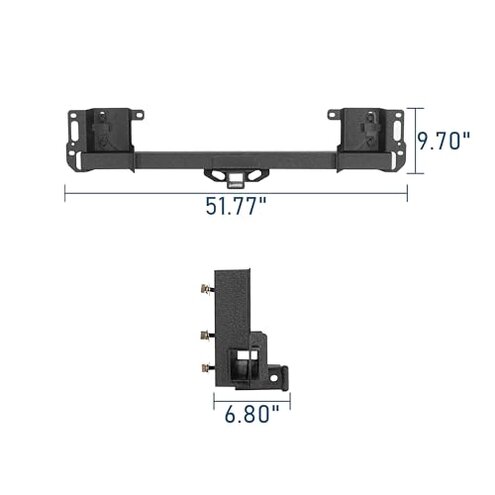 u-Box F150 Class 3 Trailer Hitch, 2-Inch Square Receiver Opening Trailer Tube Towing Tongue Compatible with 2015-2025 Ford F-150