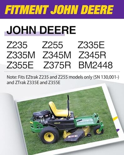 Zero Turn Lawn Mower One-Piece Rear Bumper Hitch with Toolbox for John Deere Z235 Z255 Z335E Z335M Z345M Z345R Z355E Z375R BM2448 ZTrak, Upgrade Heavy Duty Towing Bumper Hitches and Storage Box