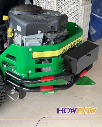 Zero Turn Lawn Mower One-Piece Rear Bumper Hitch with Toolbox for John Deere Z235 Z255 Z335E Z335M Z345M Z345R Z355E Z375R BM2448 ZTrak, Upgrade Heavy Duty Towing Bumper Hitches and Storage Box