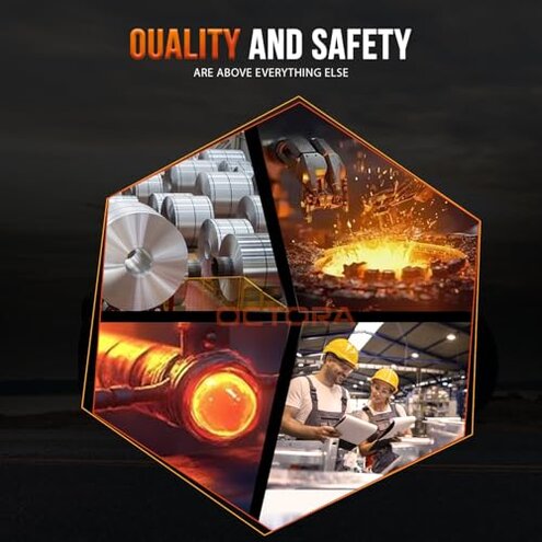 OCTORA Adjustable Trailer Hitch (Fits 2-Inch Receiver) - Aluminum Tow Hitch with 6-Inch Drop/Rise for Truck (12,500 LBS GTW) - Double Anti-Theft Locking Hitch Pins (Silver, 2inch-6Drop)