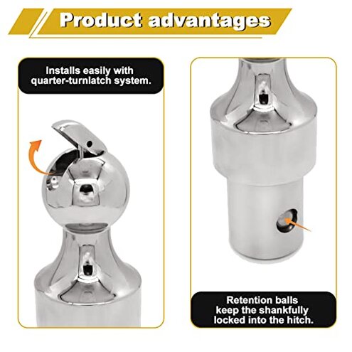 60692, Puck System Gooseneck Hitch Ball Kit, Compatible with 2013-2025 Ford F250 F350 F450, 2016-2025 Chevrolet Silverado, GMC Sierra & Nissan Titan XD, 30000 lbs GTW/ 7500 lbs VTW, 2-5/16 Inch Ball