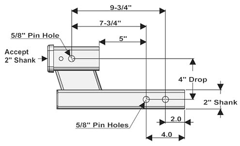 TOPTOW Trailer Receiver Hitch Extender Adapter 4" Drop/Riser, 8" and 10" Extension Length, 2" Shank, 7500lbs Towing Capacity, Matte Black&hellip;
