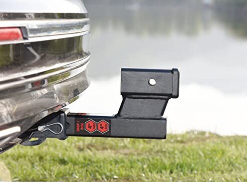 TOPTOW Trailer Receiver Hitch Extender Adapter 4" Drop/Riser, 8" and 10" Extension Length, 2" Shank, 7500lbs Towing Capacity, Matte Black&hellip;