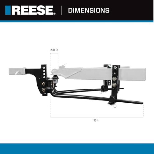 Reese 49913 Integrated Sway Control Weight Distribution Kit For Trailer , 11,500 lbs. Capacity, Shank Included.