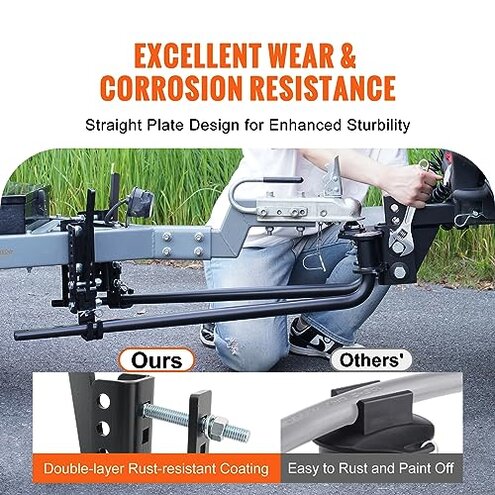 VEVOR Sway Control Weight Distribution Hitch, 1,500 lbs Capacity, Trailer Hitch Kit with 2-Inch Solid Steel Shank, 2-5/16 Inch Alloy Steel Ball, Powder-Coated Load Leveling, Black