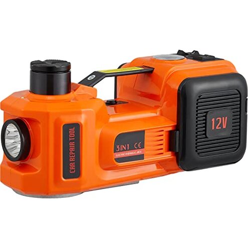 VEVOR Electric Car Jack, 5 Ton/11023 LBS Hydraulic Jack Lift with Electric Impact Wrench, Built-in Inflatable Pump, and LED Light for SUV MPV Sedan Truck Change Tires Garage Repair