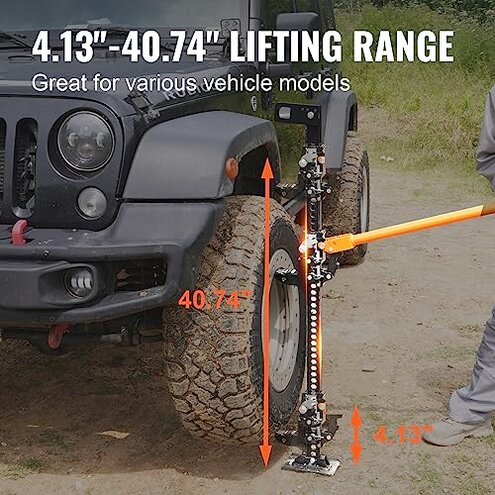 VEVOR Farm Jack 48 inch Utility High Lift, 7000 lbs Capacity Ratcheting Off Road Jeep Jack, Heavy for Tractor, Truck, SUV, Bumper Lift, Orange