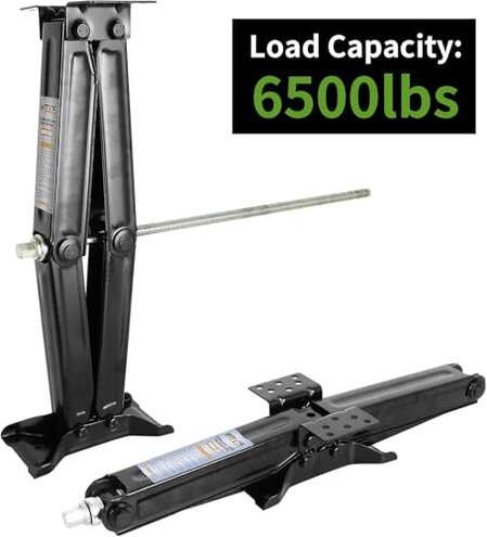 Kohree 7500lbs RV Stabilizer Leveling Scissor Jacks 24" for Travel Trailer Camper, Set of 2, Heavy Duty RV Stabilizer Jacks Kit with Crank Handle and Drill Bit, Black