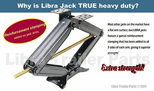 LIBRA Set 4 24" 6000lbs RV Trailer Camper Stabilizer Leveling Scissor Jacks w/Dual Power Drill sockets & mounting Hardware Set