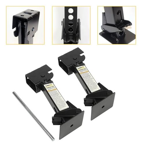 Class A Customs | 2 Pack Long 1,000 lb. Capacity RV Cargo Trailer Telescoping Swing Down Jacks 16" - 22.5" Extended 1319410-1622-2PK